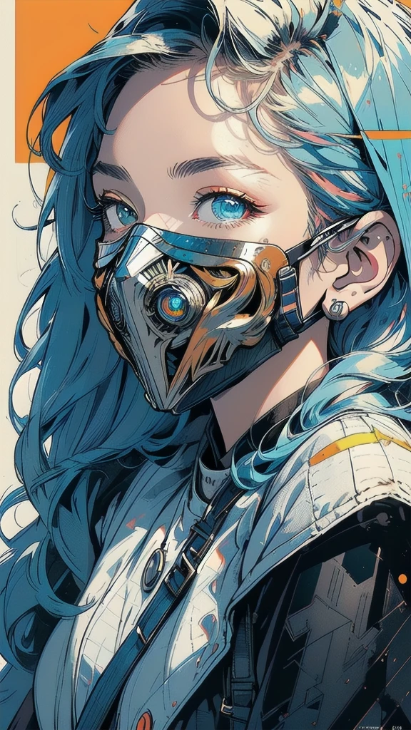(((masterpiece, highest quality))),(((solo:1.2))),(((1girl:1.2))),32k wallpaper, very detailed, poster, vintage science fiction,((bauhaus)),(shape),(((abstract))),(mid century modern),(((((portfolio))))),(((((Close-up))))),(((((bust up))))),((((more various angle)))),((((highlight)))),((((heterochromia)))),(((complete. detailed face))),((((Extremely talented)))),(((((most complecated all cover mask))))),(Colorful color scheme),(((detailed unlimited complete equipment : shining Artificial eye))),(((((Absolutely simple background))))),(((texture : halftone))),(((Hold your mouth with your hand)))