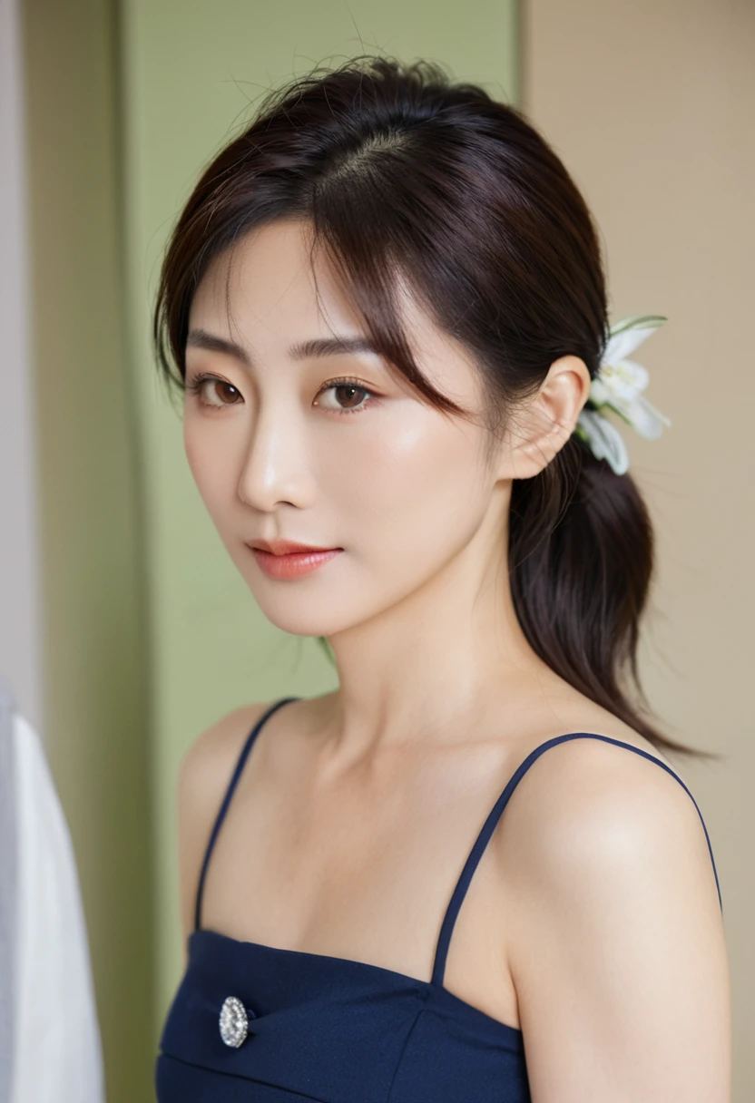 Japanese housewife in her 40s,shortcut,flat chest