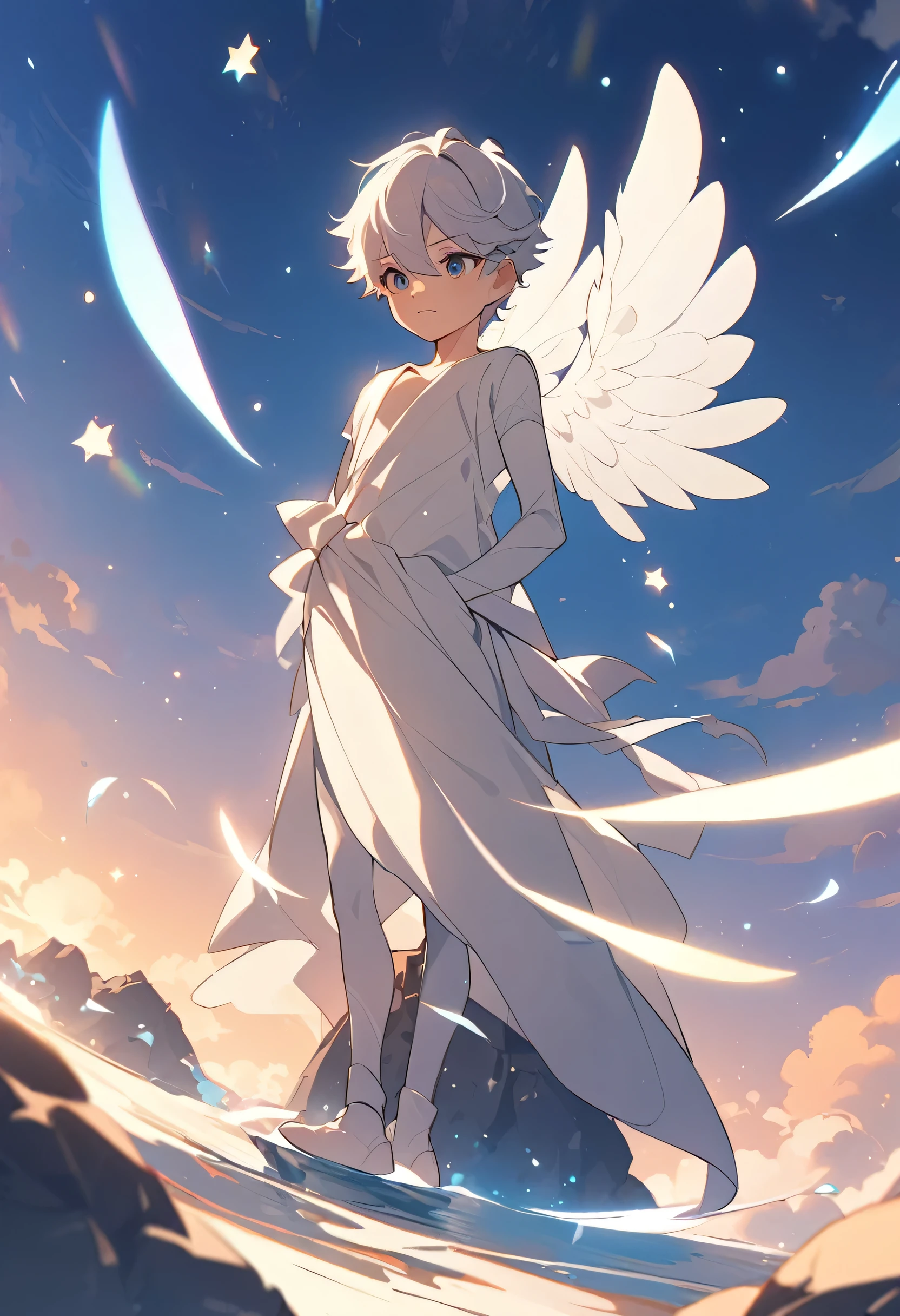 Little boy,boy,cute,Thin,struggle,Everlasting,illumination,charming,boys ,Wearing tights,Full body portrait,smooth,full-body tights,Thin,Wear only pants,outdoor,Small pants,outdoor,Standing,Thin的Little boy,Will magic,White wings,Angel boy,smooth skin,White Effect,cute,Brilliant wings,gentle,Heal the wind,sparkling,Thin,cute,naked