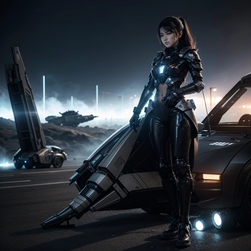 Creates a futuristic war image
