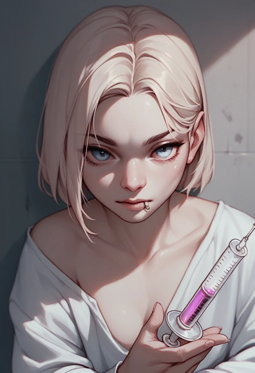Solo thing, syringe, black syringe, dark room