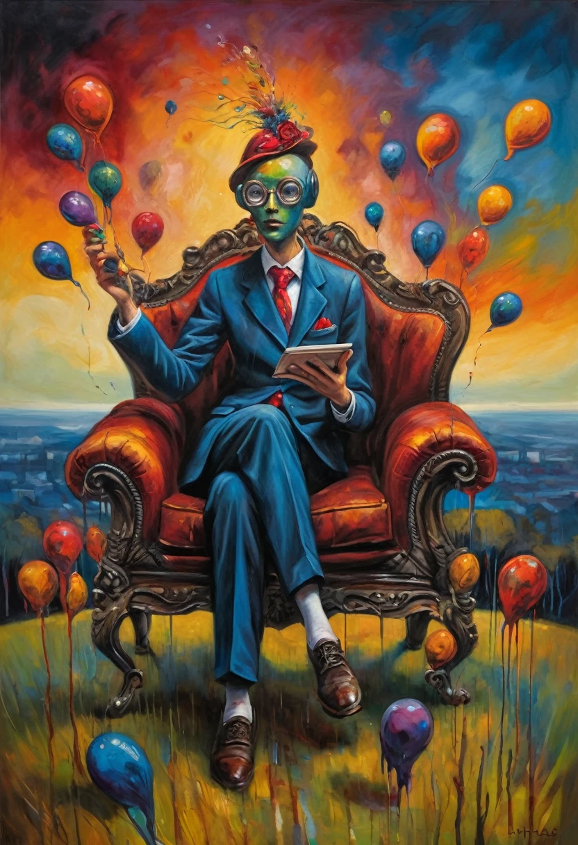 (Artistic Masterpiece of Romantic Life) ( (Themed Art of Life) ( (Conceptual Art) (NFT Exclusive) (Fauvism Work) ()”) Where visual poetry transcends traditional boundaries and embraces the dynamic interplay between creativity and technology Takes),dripping paint,darkart,style, in the style of esao andrews