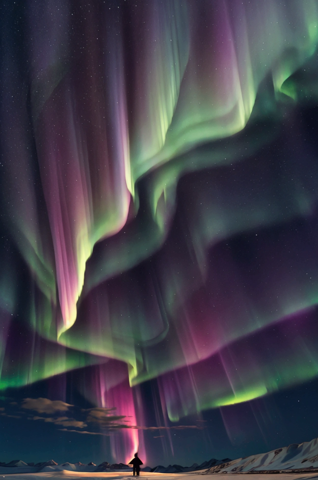 3D rendering abstract background, northern lights