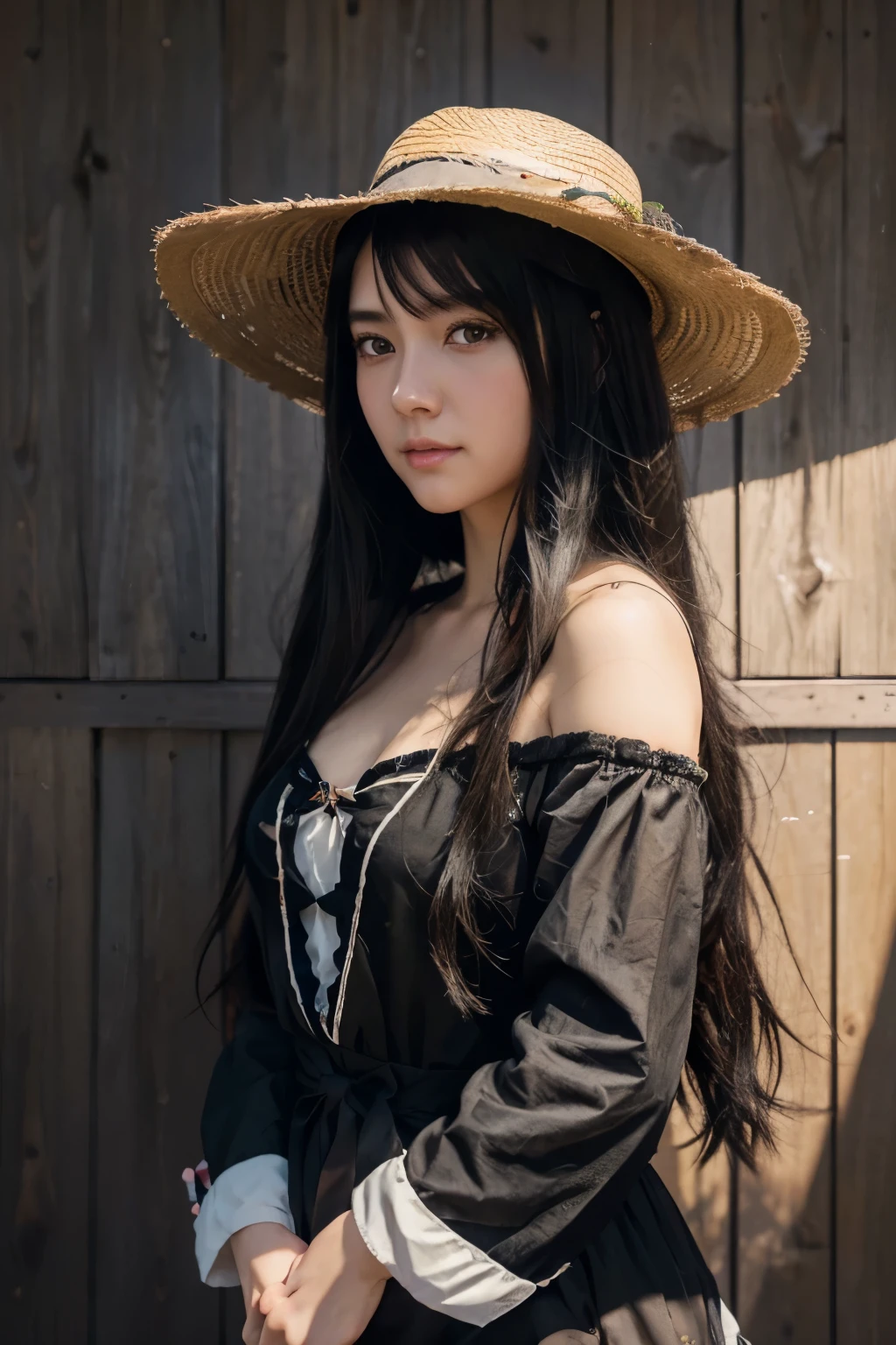 anime muscular girl with long black hair wearing a straw hat, anime style 4 k, beautiful anime portrait, anime moe artstyle, anime art wallpaper 4k, anime art wallpaper 4 k, high quality anime artstyle, anime style portrait, guweiz, artwork in the style of guweiz, detailed digital anime art, anime art wallpaper 8 k, cute anime girl portraits
