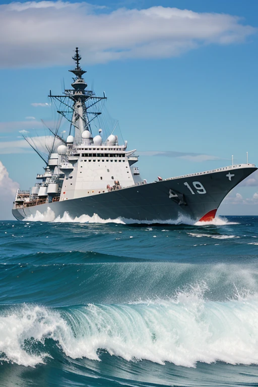 warships and ocean waves