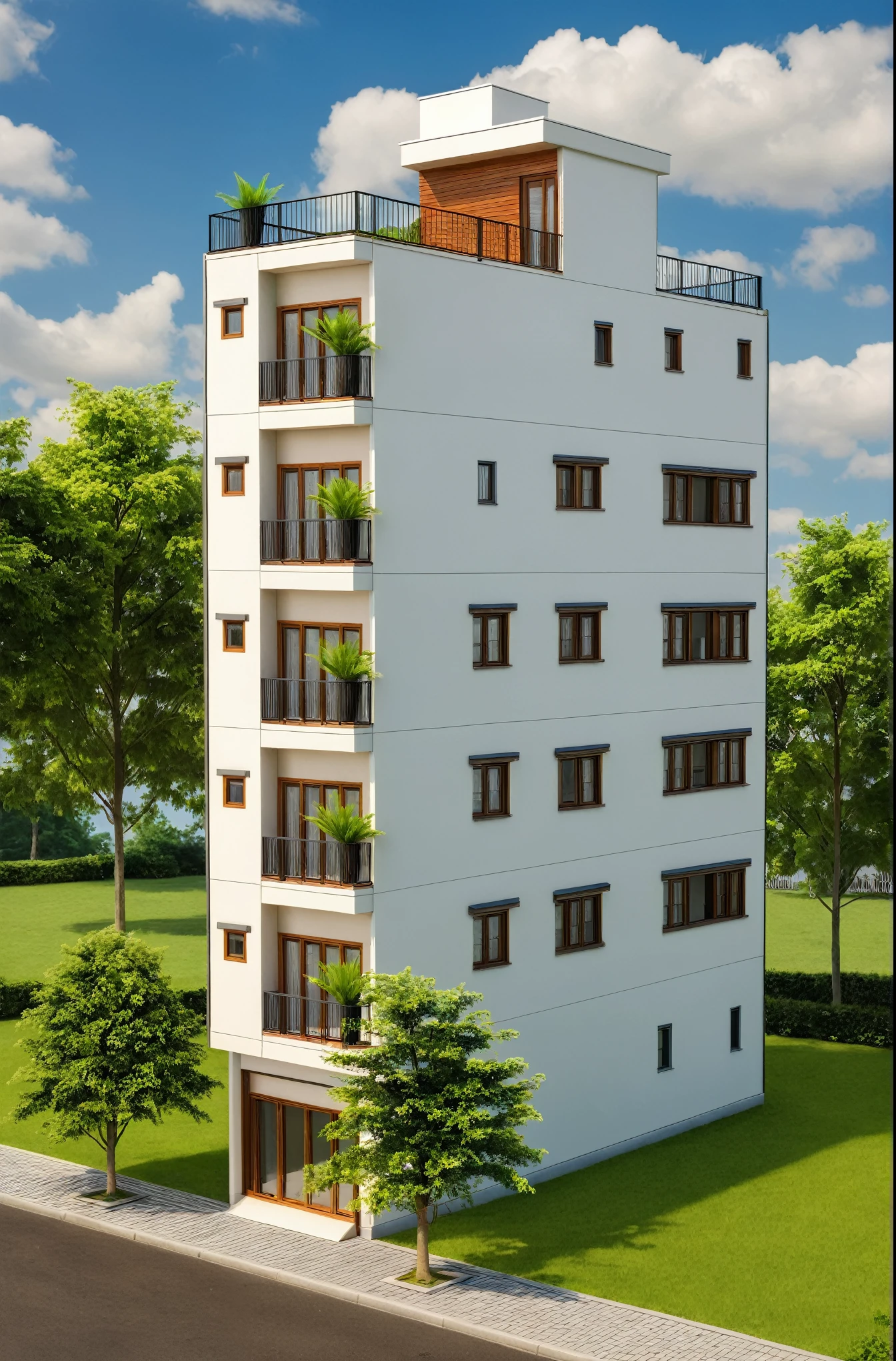 Raw photo,Masterpiece, high quality, best quality, authentic, super detail,
exterior, outdoors, house style indochine on the street ,aiaigroup
road,pavement, grass, trees, sky, cloud, (day:1.1), vivid colour,