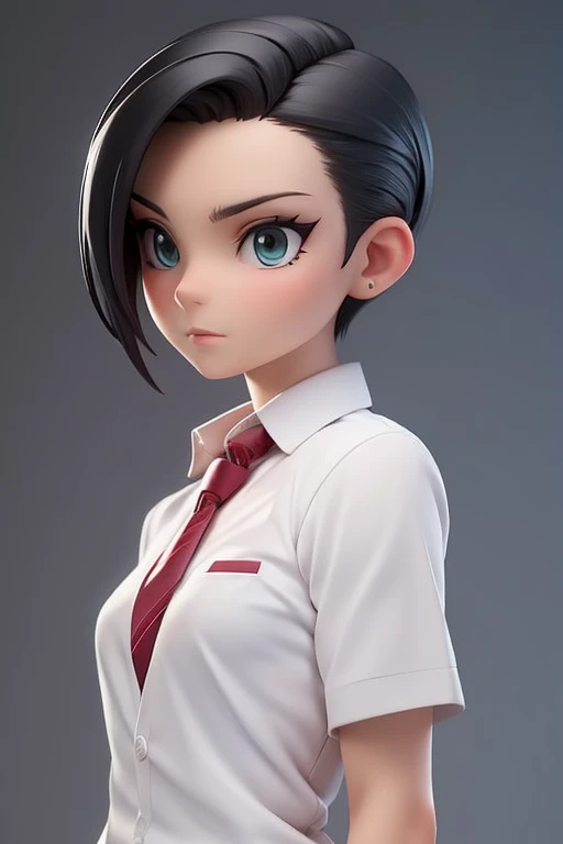 Cool woman,Sharp,Hair style slicked back,The forehead is visible,Married Woman,whole body,Character portrait,Short Hair,Short Hair,Very Short Hair,slender,Slender
