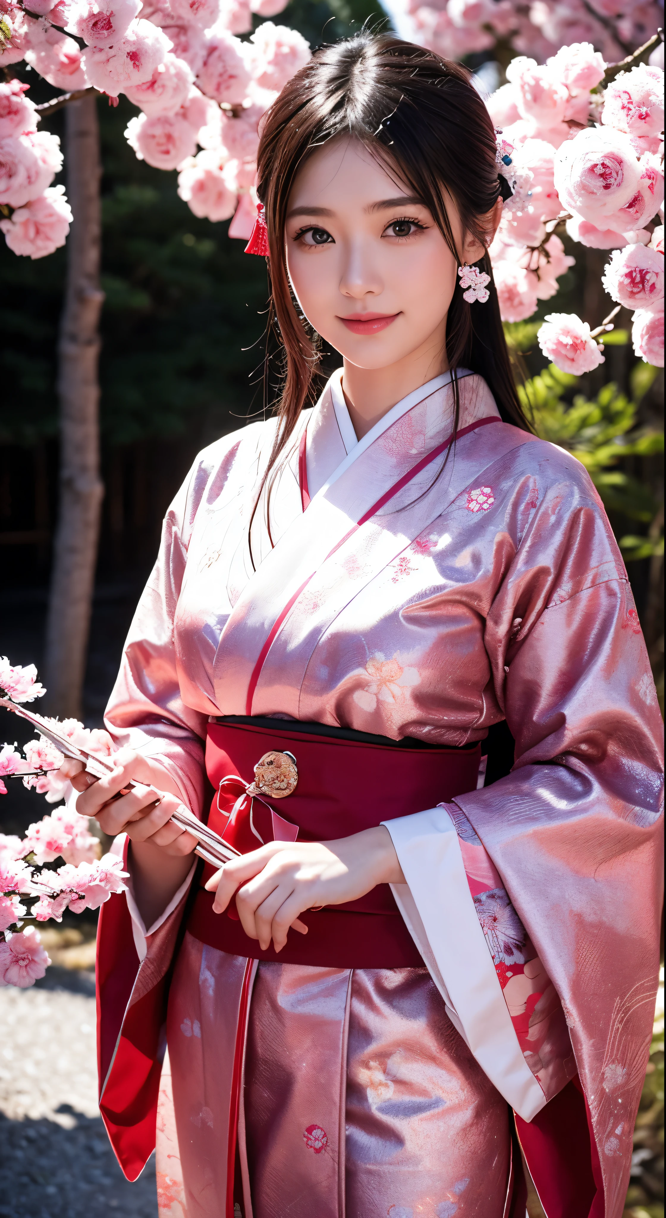 with high definition images，beginning of the year:　Japanese New Year&#39;s Eve、new yearあけましておめでとうございます、new year、Shimabara Yuuhi、Lip Gloss、Long black hair、Facial details、Down jacket outfit、Long lockedium Hair、Thick eyebrows、Sharp yellow eyes，Full body high quality images