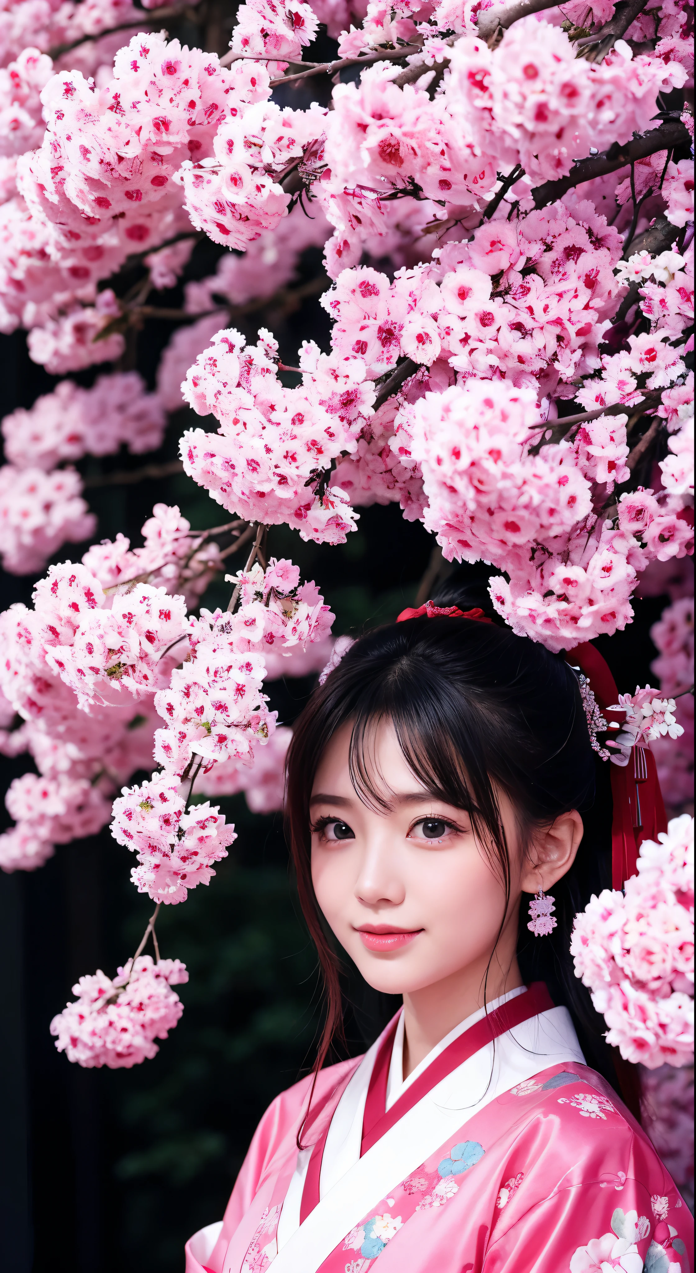 with high definition images，beginning of the year:　Japanese New Year&#39;s Eve、new yearあけましておめでとうございます、new year、Shimabara Yuuhi、Lip Gloss、Long black hair、Facial details、Down jacket outfit、Long lockedium Hair、Thick eyebrows、Sharp yellow eyes，Full body high quality images