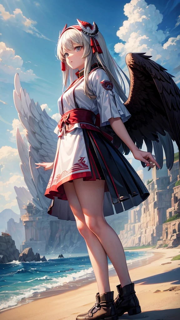 Rakuten Eagles personification, One girl, solo, High resolution, masterpiece,