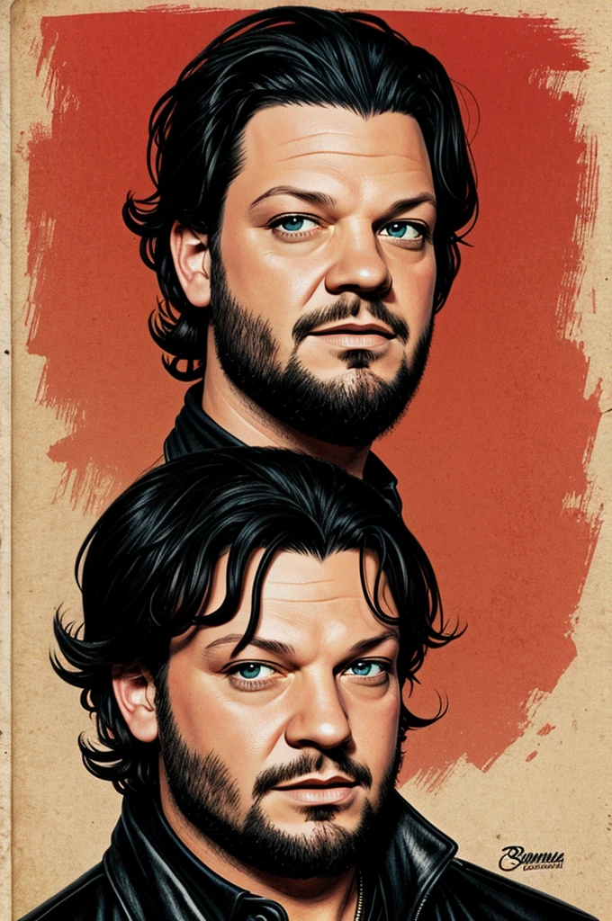 Bam Margera in retro caricature