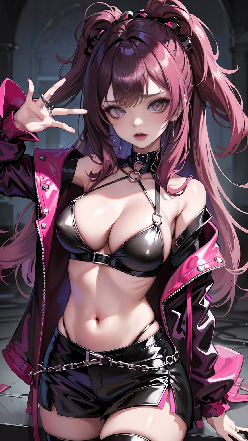 nsfw, sexy, visible breast and pussy, Close-up portrait of a person with funny face and nails, gothic otome anime girl, gothic - cyberpunk, cyberpunk horror style, gothic art style, detailed digital anime art, gothic art, devil anime girl, gothic girl face, anime style 4k, Dark art style, anime cyberpunk art, gothic aesthetics, 1 7 -  anime goth girl, gothic horror vibes