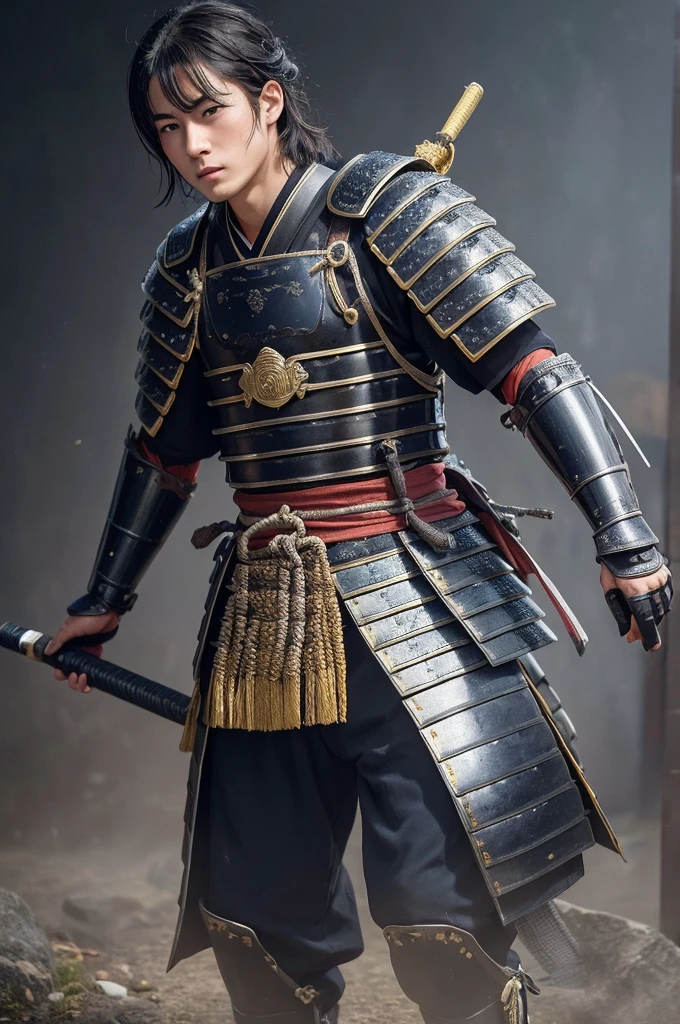 (((32ｋ,High detail,High definition、masterpiece,Attention to detail,Whole Body Ezbian,solo,１male))),RAW Photos & Realistic atmosphere,Beautiful dark blue eyes,Mouth details,Fine eyebrows,Shine in every detail,Detailed drawn eyes、Very beautiful eyes with blue pupils,Detailed lips、Infinite Reality, ,Brave samurai of the Sengoku period, Bulky１7歳のBeautiful Boy,Samurai of the Sengoku period of Japan,My whole body is wet,Dripping,Blushing,very beautiful１A beautiful 7--old goku samurai boy,（like々Shi,Sharp eyes,Serious beautiful look,Armor from the Sengoku Period武士,Sengoku Armor,Armor from the Sengoku Period,Black shiny hair,Unemployed,Show your whole body,Crisp armor with great detail,Beautiful luxurious Sengoku Armor,Armoured pockets,body,Small hands,Sandals,shoulder to shoulder,Sengoku Warlords,Strongly influenced by Akechi Mitsuhide,Beautiful Boy：1.8）