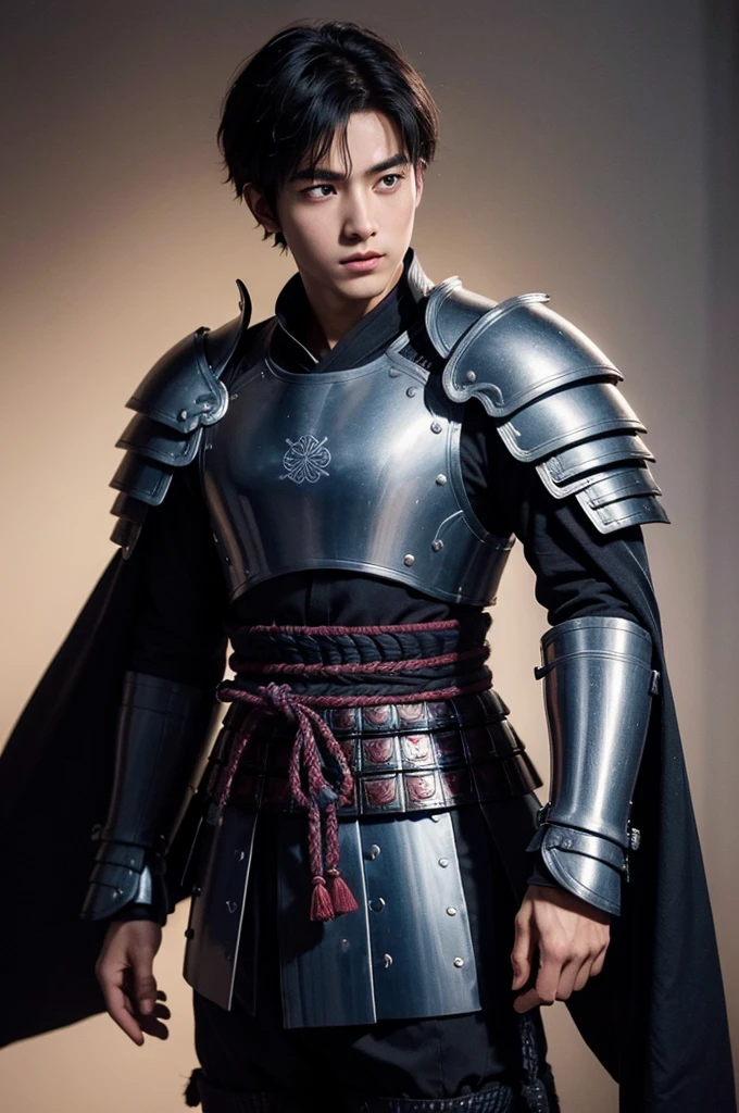 (((32ｋ,High detail,High definition、masterpiece,Attention to detail,Whole Body Ezbian,solo,１male))),RAW Photos & Realistic atmosphere,Beautiful dark blue eyes,Mouth details,Fine eyebrows,Shine in every detail,Detailed drawn eyes、Very beautiful eyes with blue pupils,Detailed lips、Infinite Reality, ,Brave samurai of the Sengoku period, Bulky１7歳のBeautiful Boy,Samurai of the Sengoku period of Japan,My whole body is wet,Dripping,Blushing,very beautiful１A beautiful 7-year-old Sengoku samurai boy,（like々Shi,Sharp eyes,Serious beautiful look,Armor from the Sengoku Period武士,Sengoku Armor,Armor from the Sengoku Period,Black shiny hair,Unemployed,Show your whole body,Crisp armor with great detail,Beautiful luxurious Sengoku Armor,Armoured pockets,body,Small hands,Sandals,shoulder to shoulder,Sengoku Warlords,Strongly influenced by Akechi Mitsuhide,Beautiful Boy：1.8）