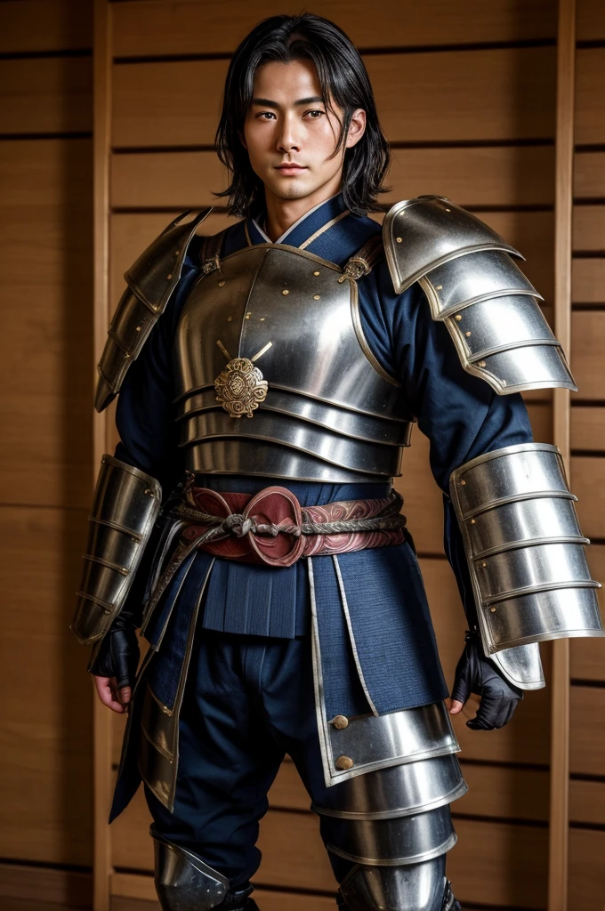 (((32k,High detail,High definition、masterpiece,Attention to detail,Whole Body Ezbian,solo,1male))),RAW Photos & Realistic atmosphere,Beautiful dark blue eyes,Mouth details,Fine eyebrows,Shine in every detail,Detailed drawn eyes、Very beautiful eyes with blue pupils,Detailed lips、Infinite Reality, ,Brave samurai of the Sengoku period, Bulky17歳のBeautiful Boy,Samurai of the Sengoku period of Japan,My whole body is wet,Dripping,Blushing,very beautiful1A beautiful 7-year-old Sengoku samurai boy,(like々Shi,Sharp eyes,Serious beautiful look,Armor from the Sengoku Period武士,Sengoku Armor,Armor from the Sengoku Period,Black shiny hair,Unemployed,Show your whole body,Crisp armor with great detail,Beautiful luxurious Sengoku Armor,Armoured pockets,body,Small hands,Sandals,shoulder to shoulder,Sengoku Warlords,Strongly influenced by Akechi Mitsuhide,Beautiful Boy:1.8)