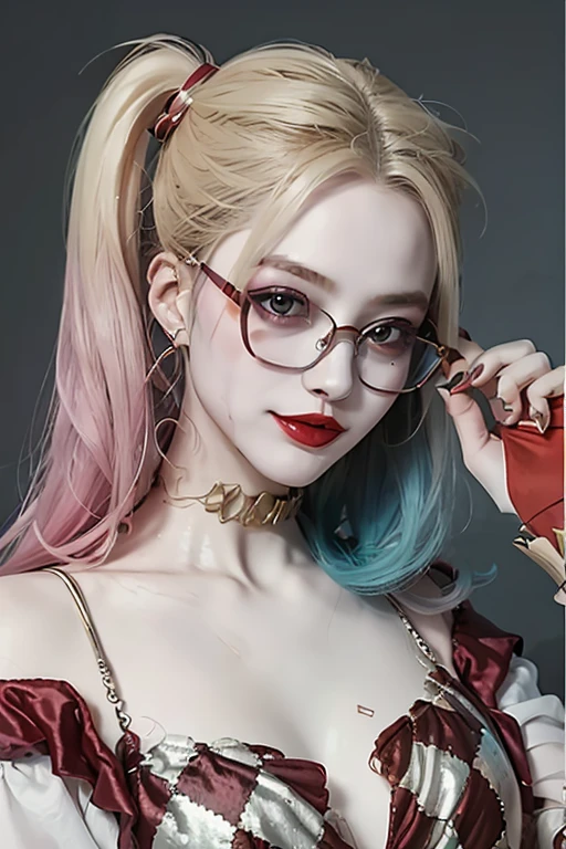 Highest quality、masterpiece、High sensitivity、High resolution、Detailed Description、Slender women、Glasses、Clown makeup、