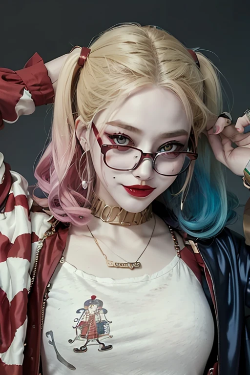 Highest quality、masterpiece、High sensitivity、High resolution、Detailed Description、Slender women、Glasses、Clown makeup、