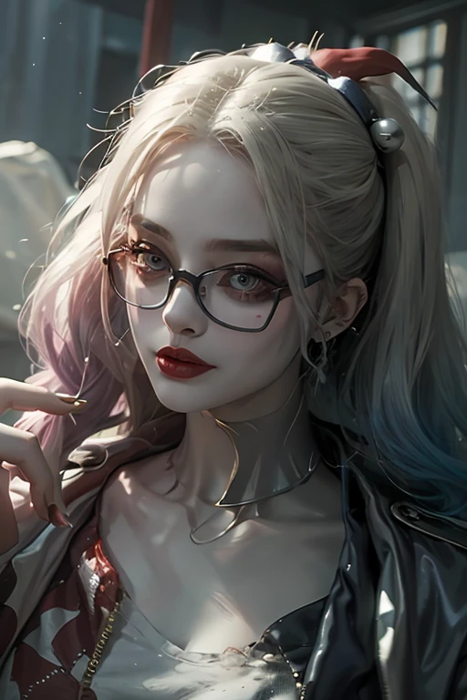 Highest quality、masterpiece、High sensitivity、High resolution、Detailed Description、Slender women、Glasses、Clown makeup、