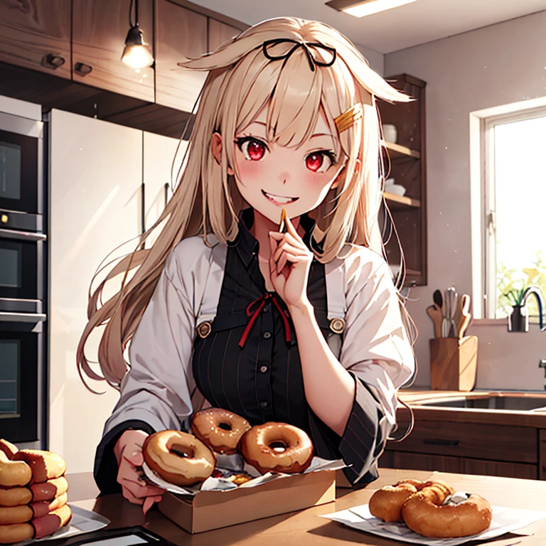 yuudachi_kantaicollection
,(masterpiece:1.4),(best quality:1.4), (high quality:1.4),(hyper detailed:1.4),(exquisite:1.4), art CG,8K,1girl solo,full body,(happy smile:1.4),
Eating Donut,kitchen


