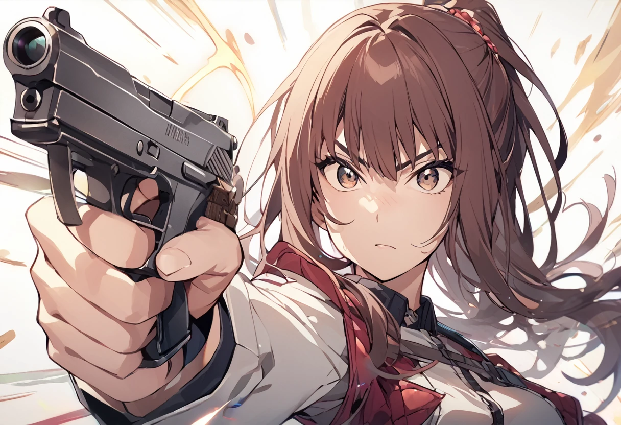 Kiruko aiming a hand gun