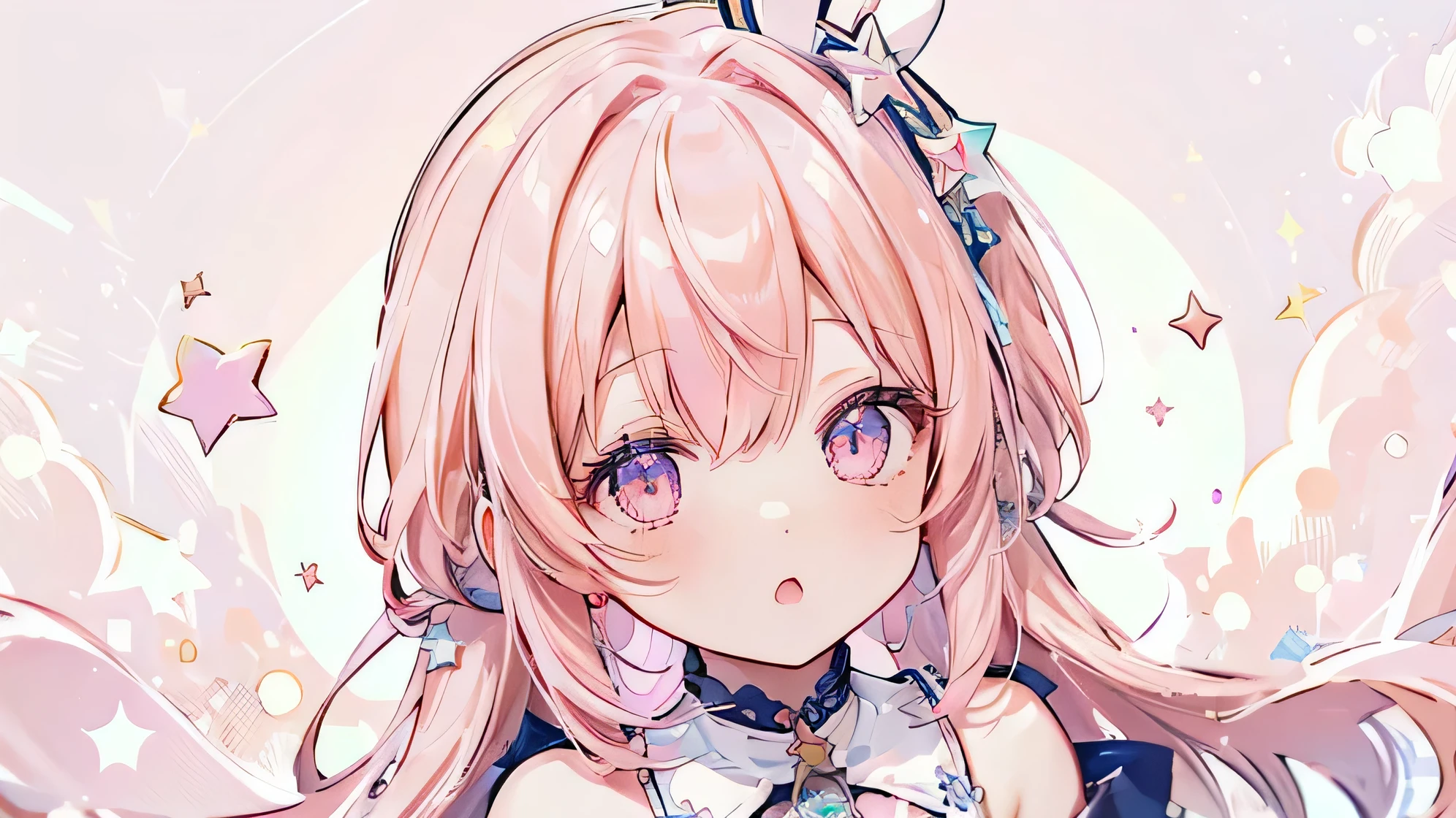 Idols with stars in their eyes、Bunny hair accessory、Pink Hair