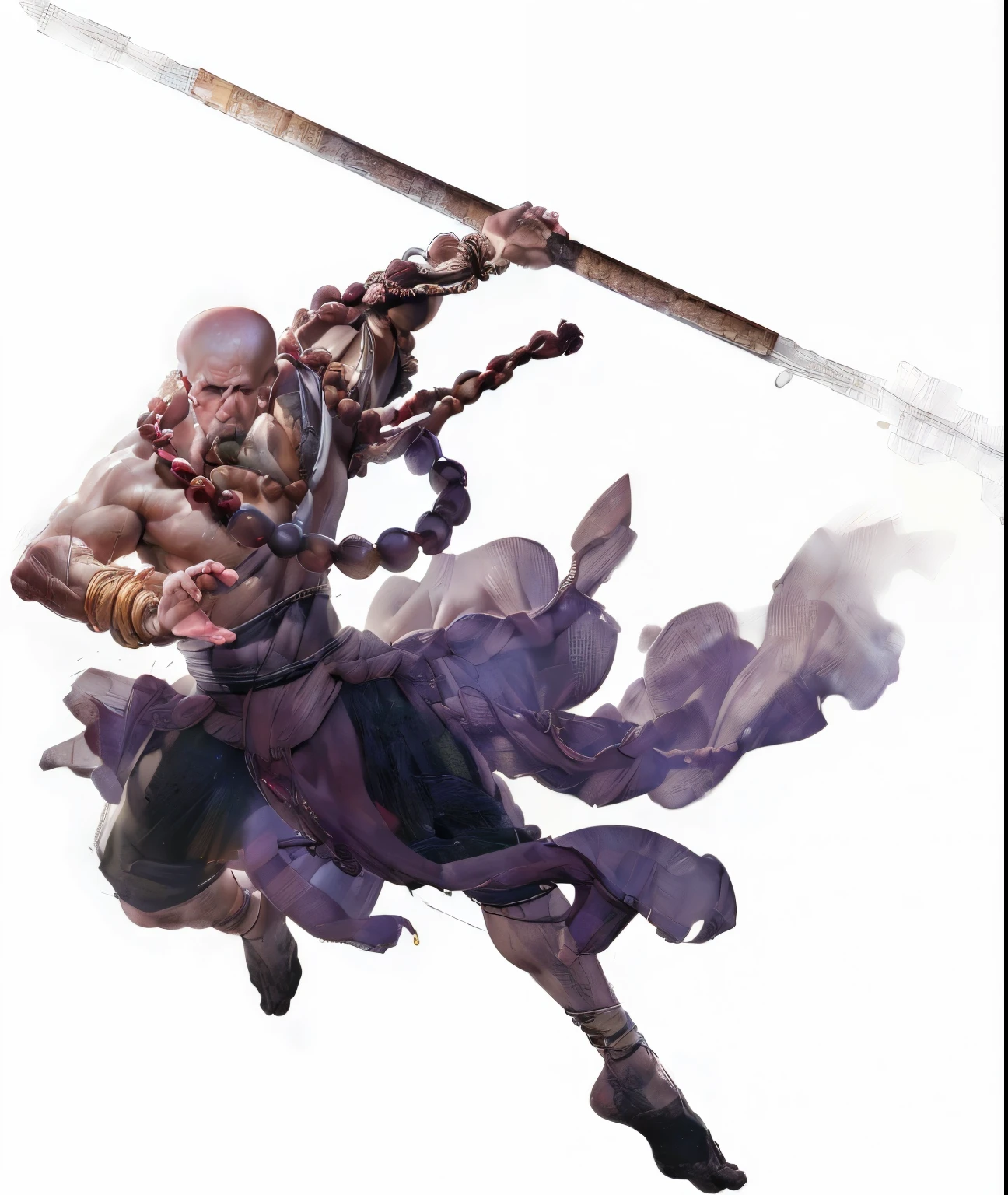 (masterpiece:1.3), (8K, Reality, RAW photos, best quality: 1.4), Baldhead,Monk,Asian,Bring a large string of Buddhist beads,male,1 male