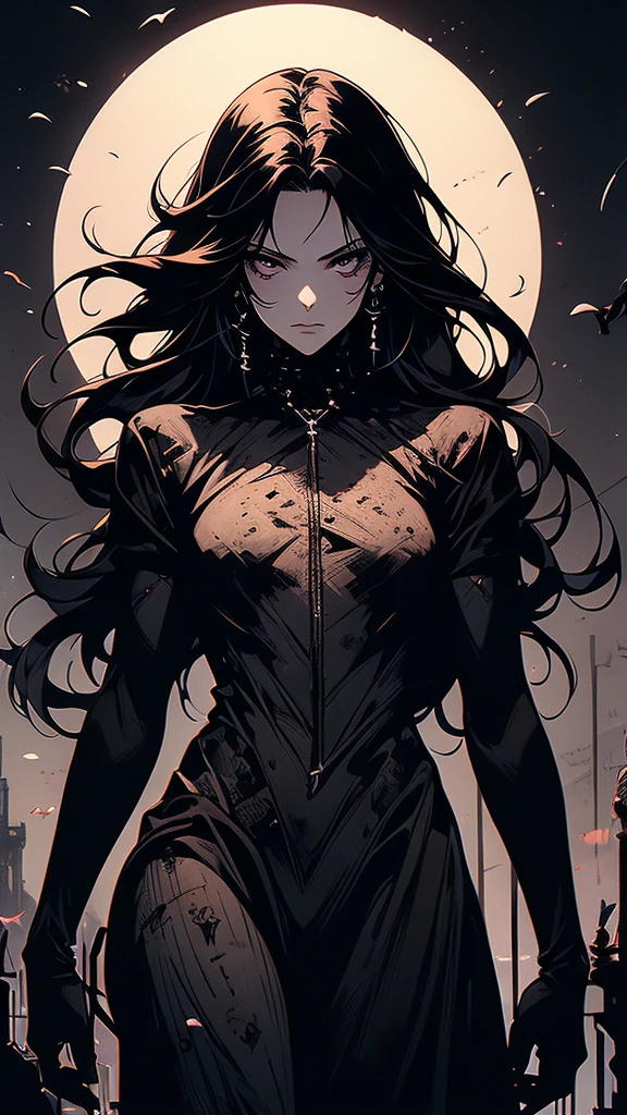 masterpiece,best quality,ultra-detailed,2girl,solo,crow,upper body,dark style,black hair,black clothes,standing,horror theme, nude, sitting, legs spread open showing pussy,