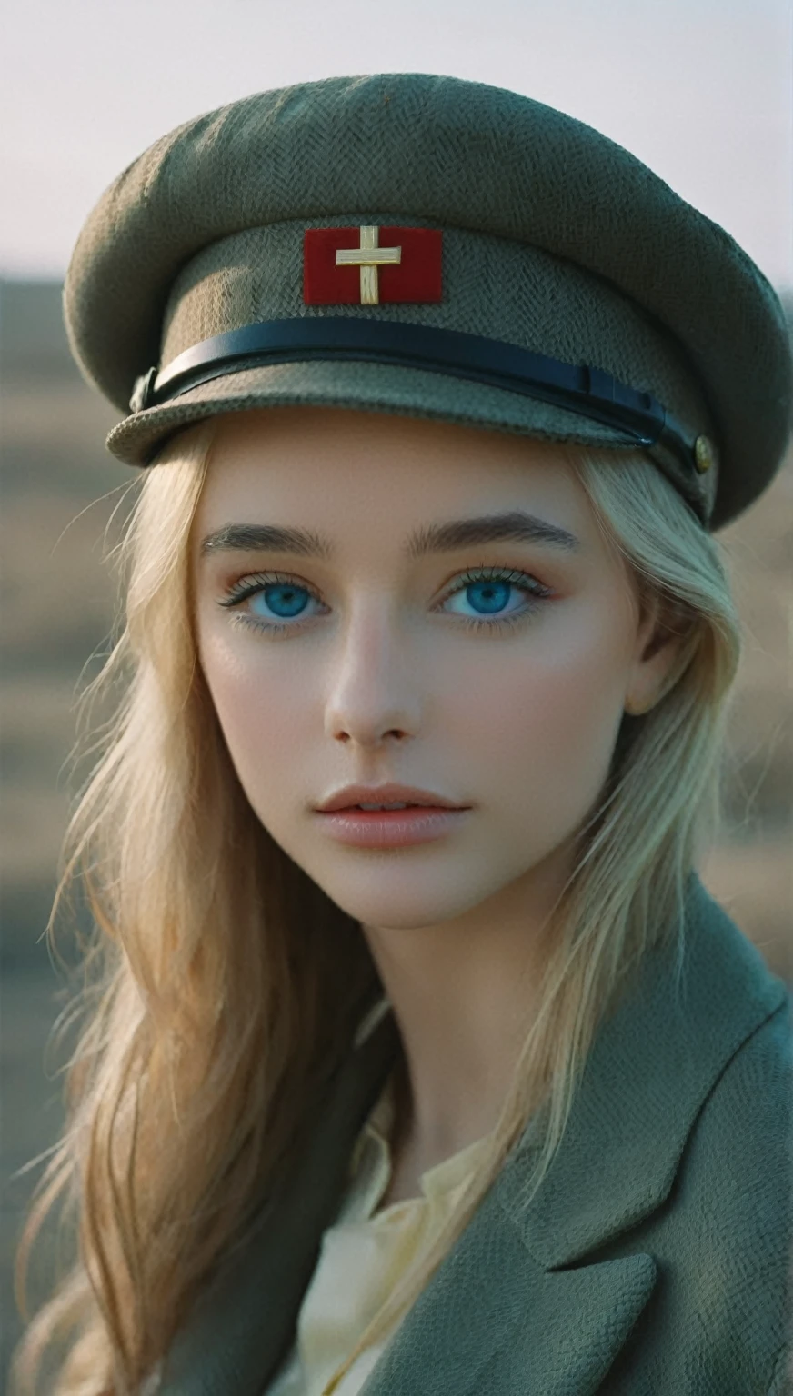 UHD 32k Photography, NOT Dasha Taran, blonde woman, blue eyes