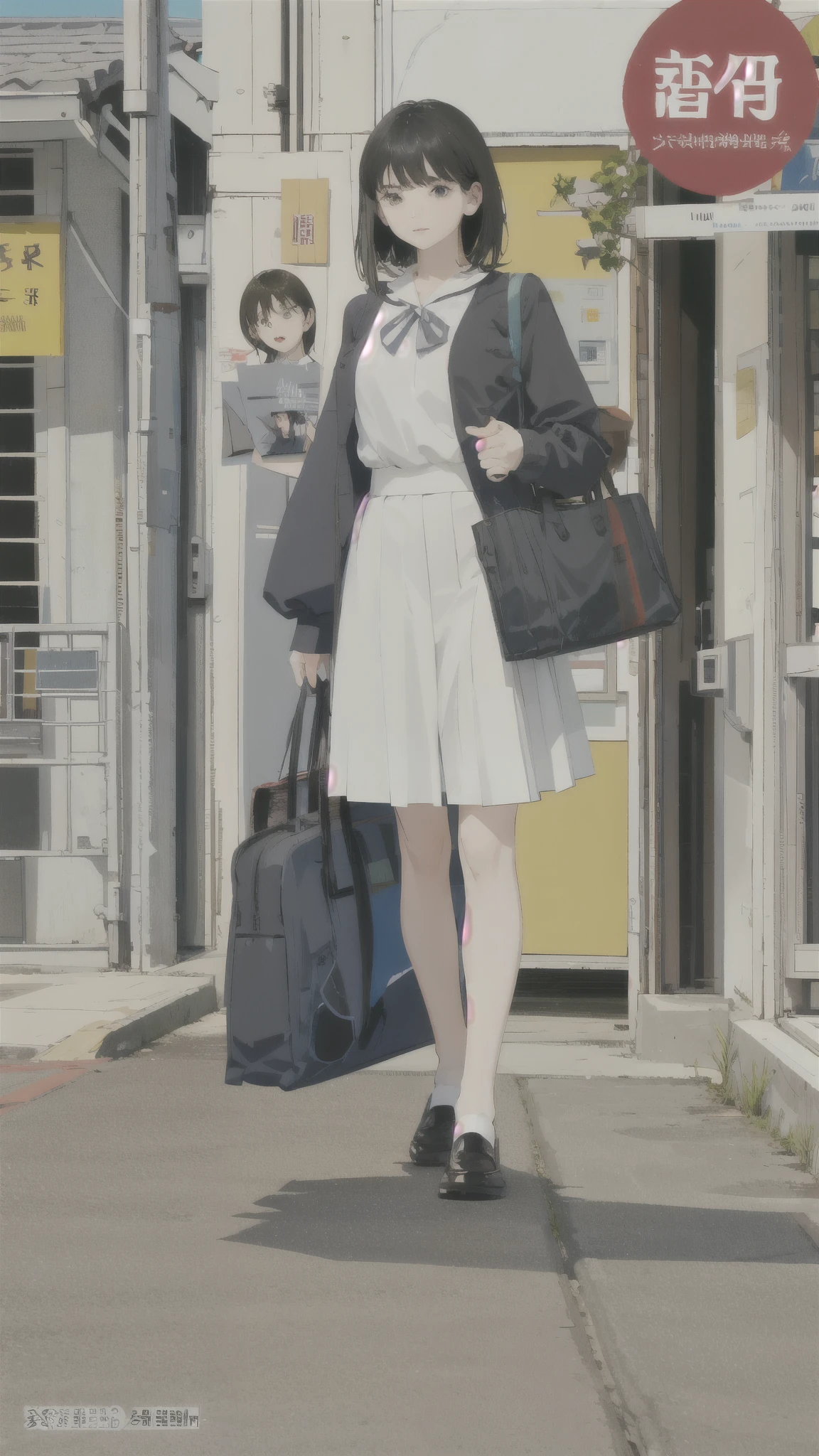 uniform、militaryru、summer、Black Hair、detailed、masterpiece、Reference Art、Reference Sheet、Multiple Views、Reference Sheet、Model Sheet