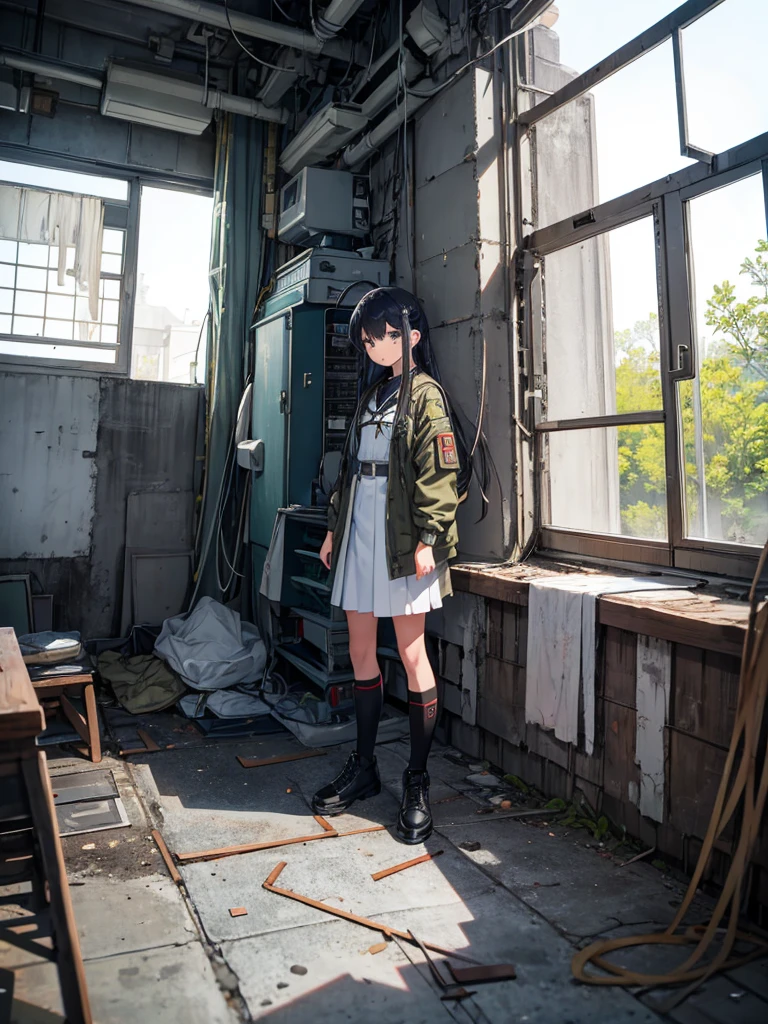 Boys and girls dressed in military fashion、Abandoned Research Facility、Armament、end of the century