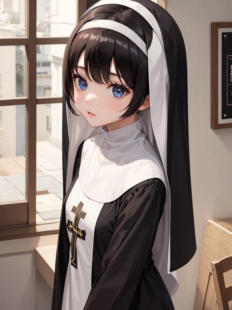 saint、A girl dressed in a nun's outfit、Abandoned Research Facility、Armament、end of the century、Android