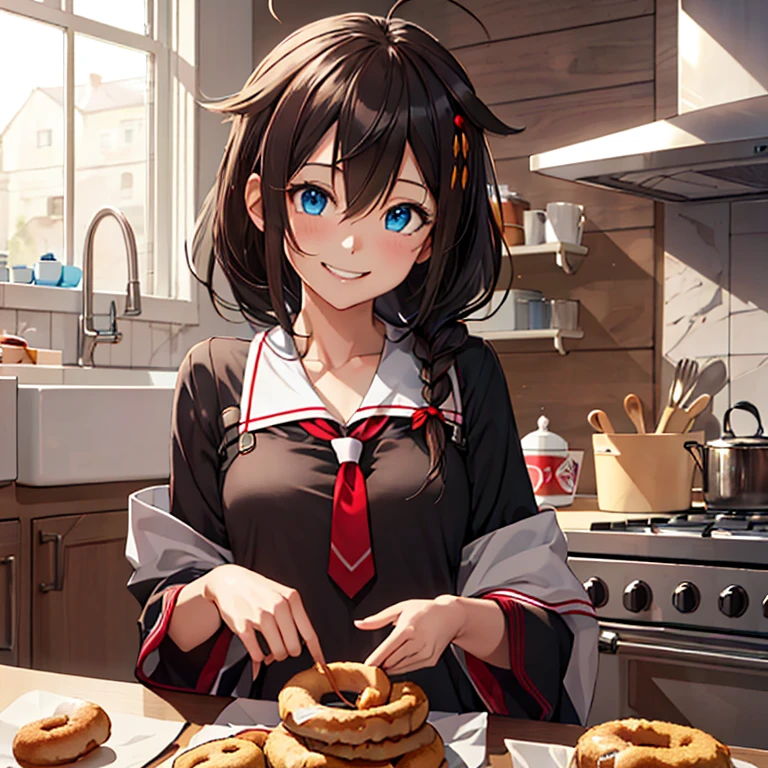 shigure_kantaicollection
,(masterpiece:1.4),(best quality:1.4), (high quality:1.4),(hyper detailed:1.4),(exquisite:1.4), art CG,8K,1girl solo,full body,(happy smile:1.4),
Eating Donut,kitchen


