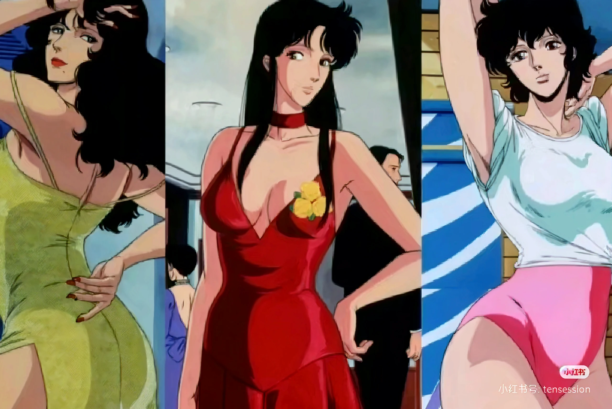 official art,masterpiece,best quality,high resolution,ayukawa madoka,NSFW,1980s \(style\),1girl,anime colored, Arab asian woman in yellow bikini sitting on bench, Young Sensual Gravure Idol, in yellow bikini, Young Pretty Gravure Idol, Young skinny gravure idol, in yellow bikini, Young Gravure Idol, wearing a swimming wear, Realistic Young Gravure Idol, Japanese Models, goddess of Japan, sophisticated gravure idol, Realistic sensual gravure idol