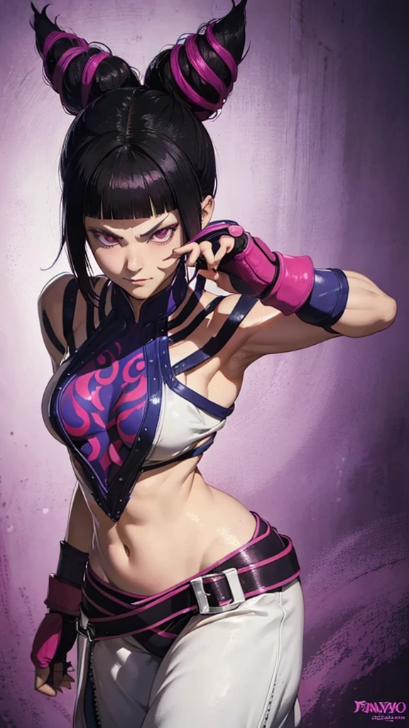 Han Juri, Street Fighter, full body, (Masterpiece , Highest quality, Ultra-detailed, Best shade), (Detailed Background, looking at the viewer, smirk ), Detailed face, (Best lighting), ((Cinematic Light)), colorful, Hyper Detail, Dramatic Light, Intricate details