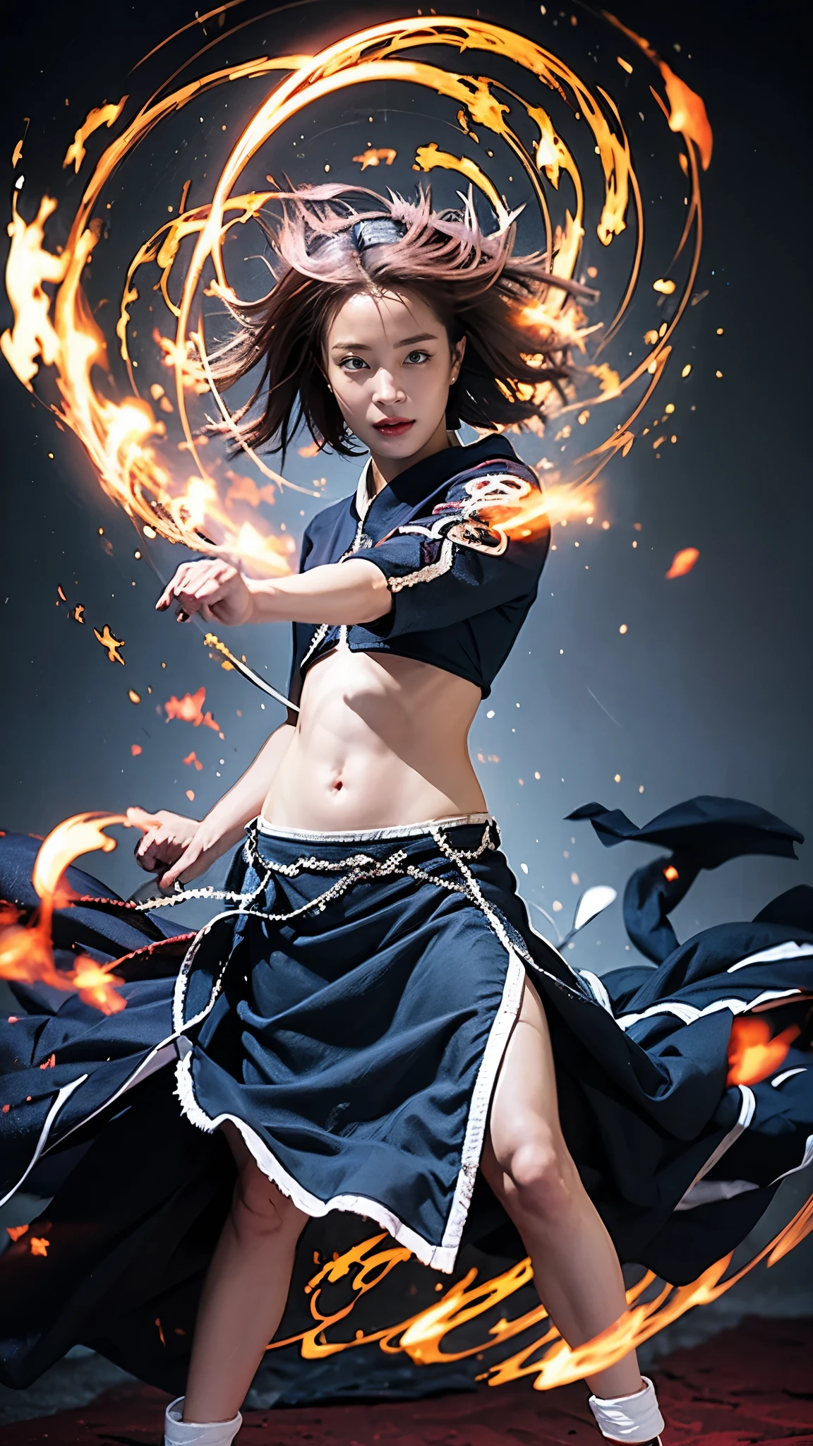 Moisturized skin, (red eyes), realistic body, (adult female body), energetic, (), (girl),
BREAK,
bright red lipstick, (beautiful navel),
BREAK,
((masterpiece + highest quality + high resolution + highly detailed)), (full body: 1.2), symmetrical, one shot,
BREAK,
(leaves fluttering), (wind blowing), (battle stance: 1.4),
BREAK,
(large Japanese sword), ninja clothes, inside the mansion, assassination, ninja with sword sneaks through the mansion, cut wound, kunai, pink hair,