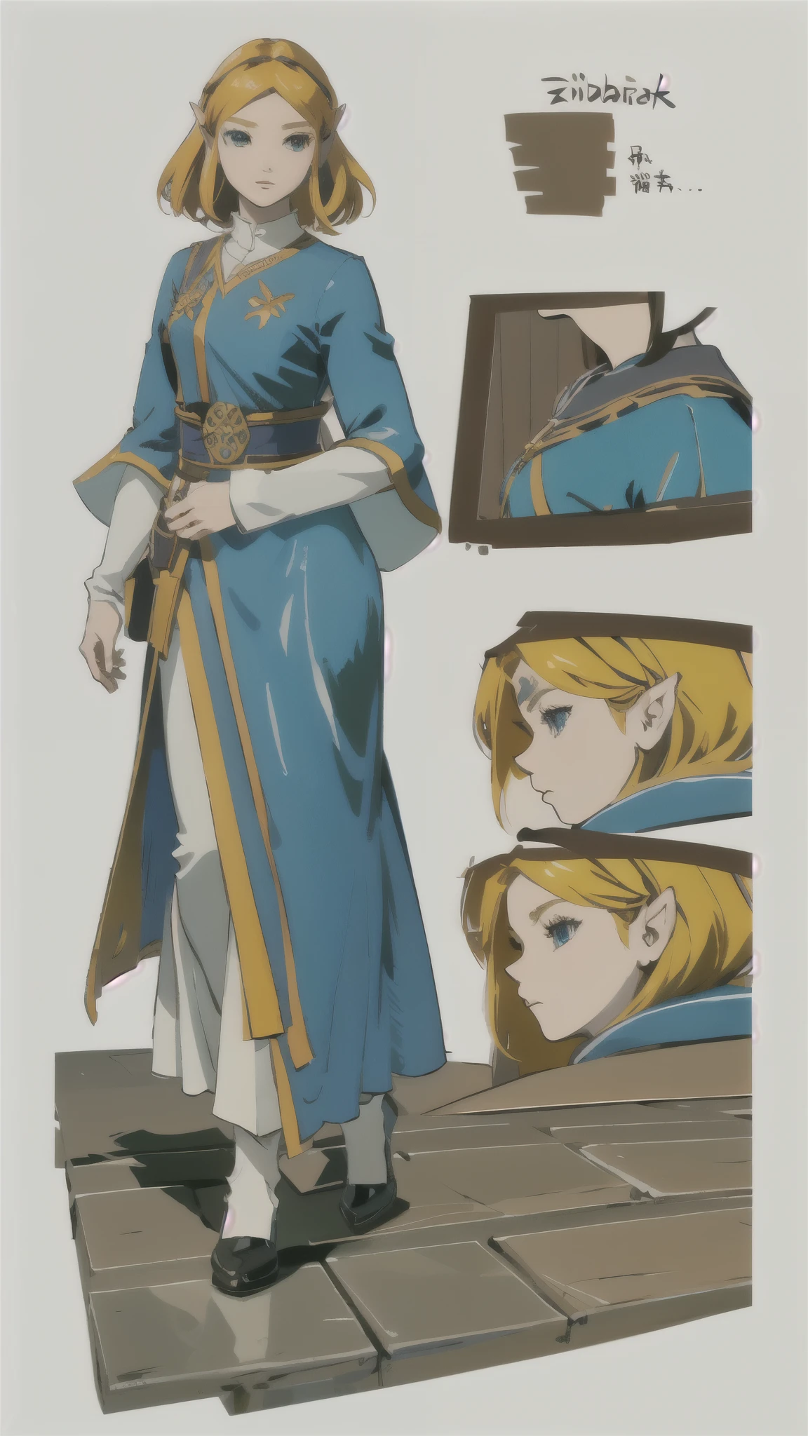 
Zelda（Princesilitaryru、detailed、masterpiece、Reference Art、Reference Sheet、Multiple Views、Reference Sheet、Model Sheet