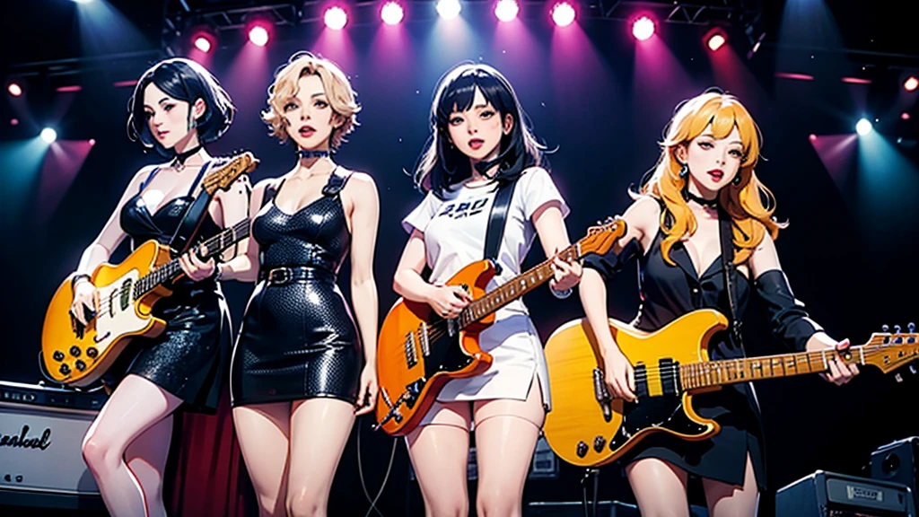 An all-female band made up of cool women。Colorful stage