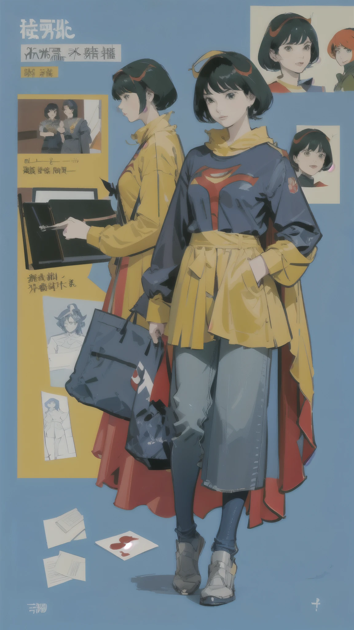 years_CLASSIC_Jun Gatchaman_Own Wife、militaryru、detailed、masterpiece、Reference Art、Reference Sheet、Multiple Views、Reference Sheet、Model Sheet