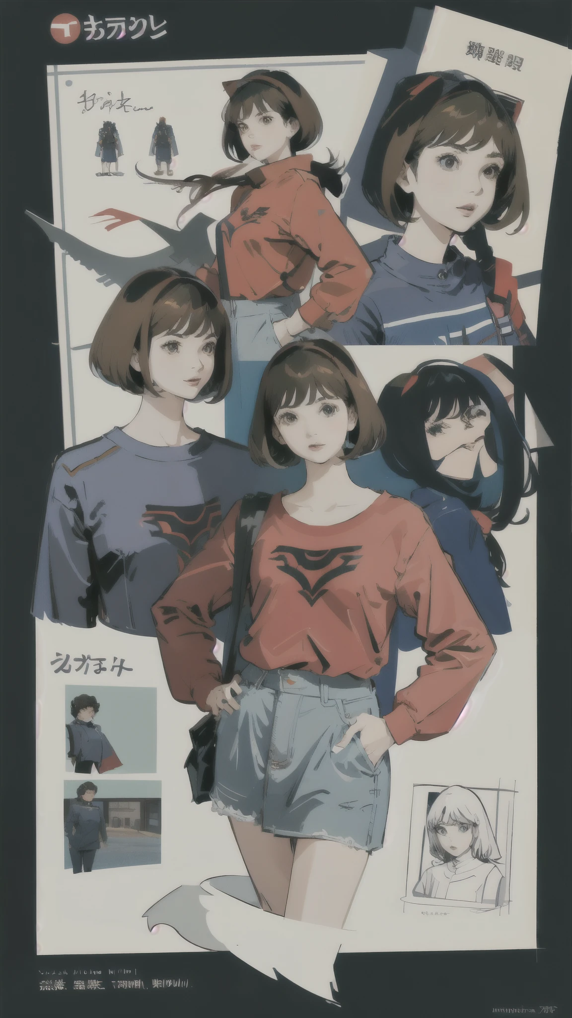 years_CLASSIC_Jun Gatchaman_Own Wife、militaryru、detailed、masterpiece、Reference Art、Reference Sheet、Multiple Views、Reference Sheet、Model Sheet