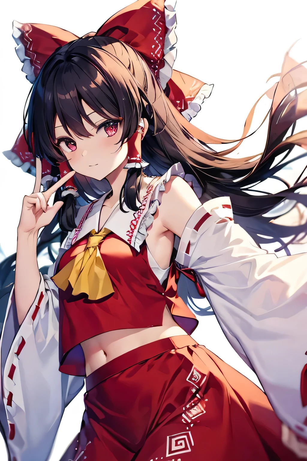 Hakurei Reimu,Oriental Project, peace sign