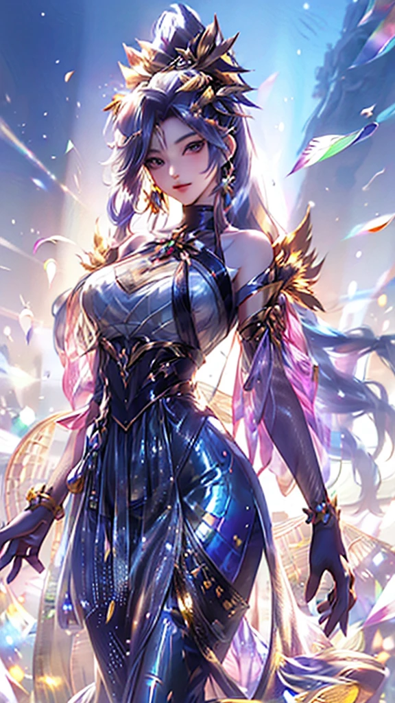 sunflower花田,20 years old,full of sunshine,splendid,sunflower女神(oriental goddess),Big breasts,Long hair ponytail,sunflower長身裙, hand basket,bouquet(sunflower),