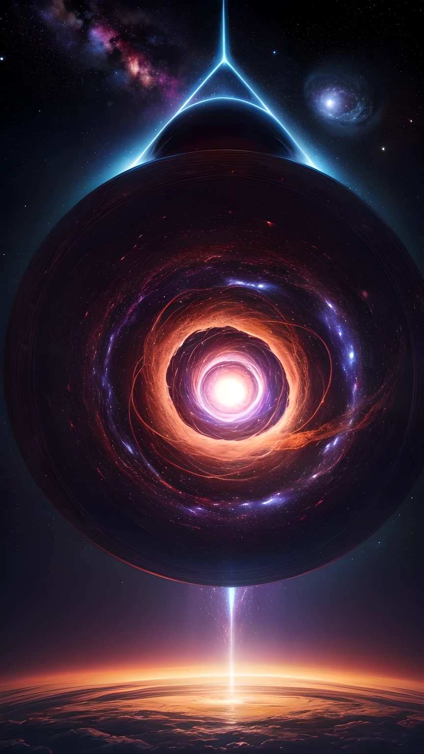 God, The omnipotence of the entire universe, Bigger than all the galaxies, Appears as a huge super-giant energy cloud at the center of the super-dense universe., Very sharp, Surrealism, complicated, 32K, Photorealistic style
