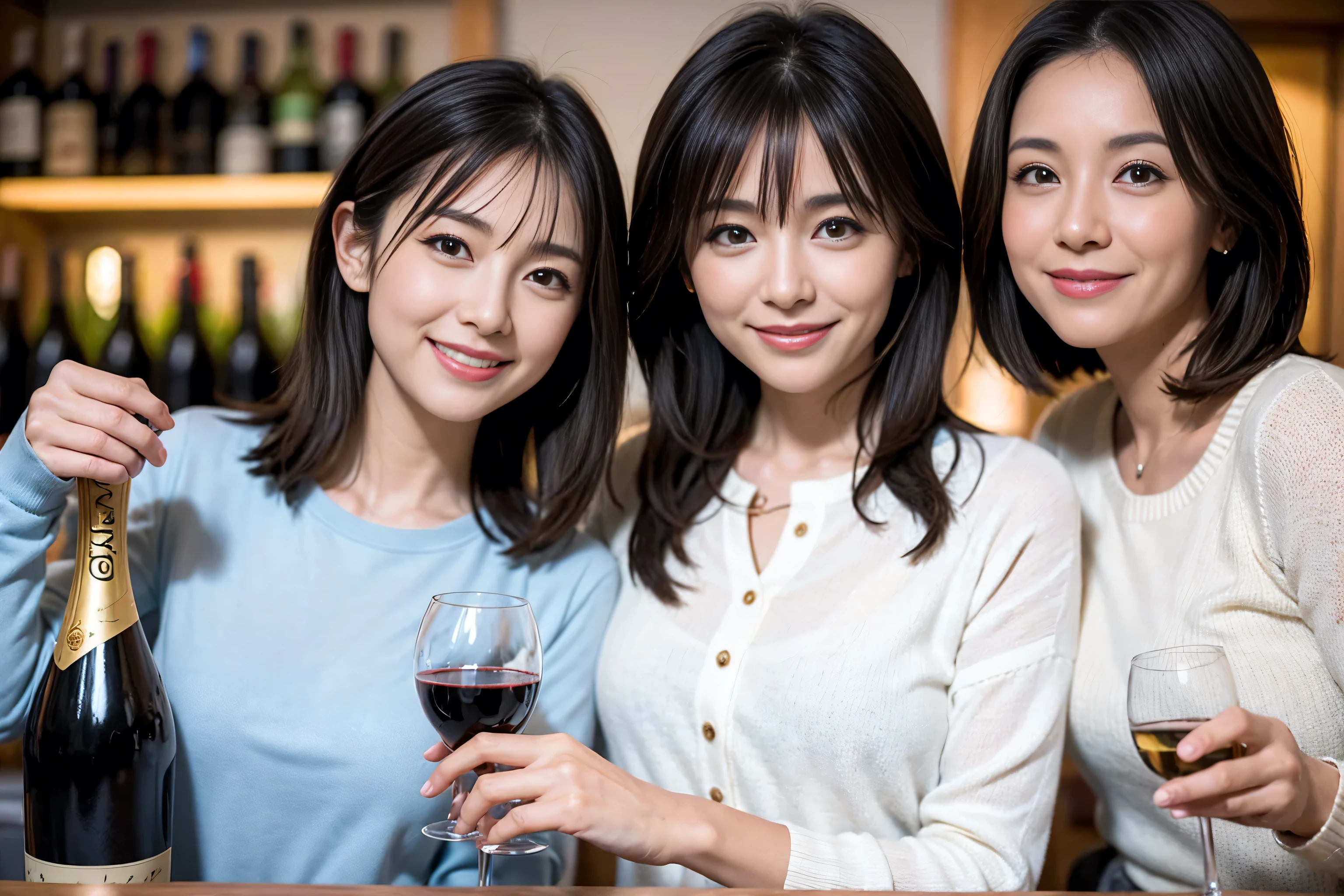 （Realistic:1.1）,(masterpiece,Highest quality)，8k,(49 years old), 50 years old, slimカップル、Tight waist,Upper Body,full-course dinner、wine 、Amazing view of the sunset sky and clouds、Perfect Anatomy, Brown Hair, short hair,Random Hairstyles,((Highly detailed face and eyes:1.2))，Perfect golden ratio face，Long sleeve shirt、dress,(smile:1.2)、Shortcuts、cute、(Realistic, Intricate details:1.2), A bright smile、short hair,Bright Face、赤wine 、Appetizers、Italian food、wine bottle、Champagne、スパークリングwine、(slimな顔), (The body is slim), (Brown Hair), (Shortcuts),  Upper Body, 白wine, slim, wineグラス, 