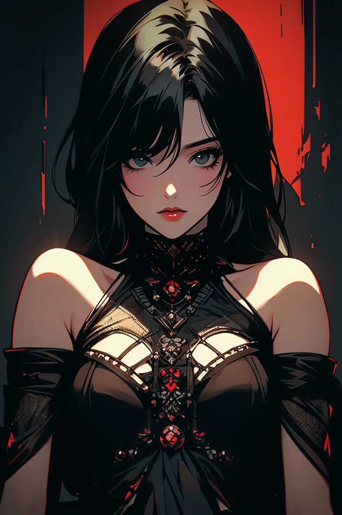 masterpiece,best quality,ultra-detailed,2girl,solo,crow,upper body,dark style,black hair ,horror theme, nude, sitting, legs spread wide open showing pussy, masturbating