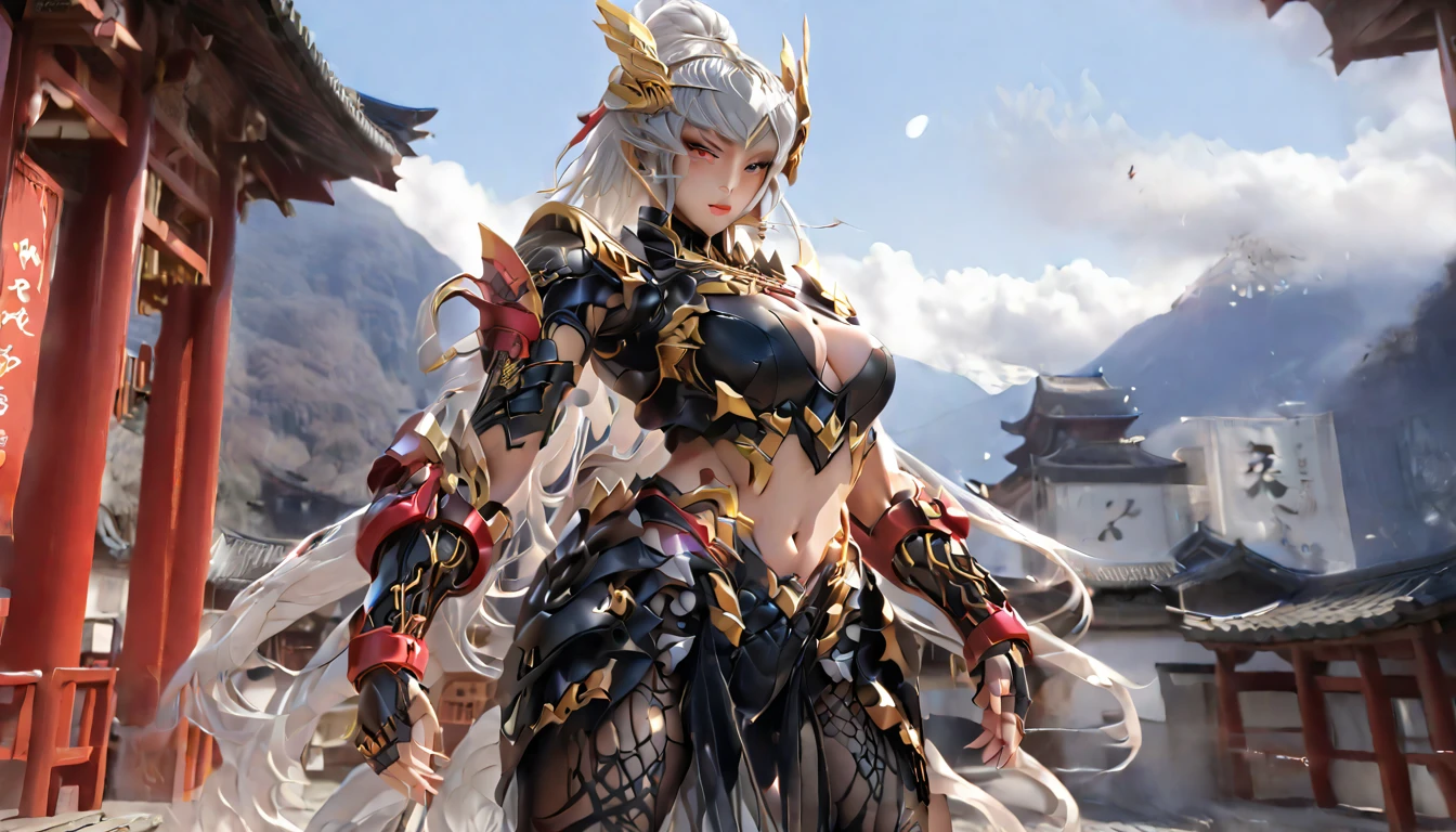 high quality,HD,16K,Sharp Line,1 Girl,fantasy, （Fire Spirits）,Pretty Face, Large Breasts, Beautiful legs,In the mountains,Focus Girl,detailed Pretty Face,Detailed clothes,beautiful eyes,Cool,Sexy,Dynamic Angle,穿着华服的神明Strike a pose拍照, Ancient mysterious sexy goddess, Traditional beauty woman, Beautiful female warrior god of war , Beautiful sexy goddess, Gorgeous role-playing, high, Beautiful young girl, Beautiful woman, 华丽Beautiful woman, Complex clothing,Chinese Mystical Aesthetics, Beautiful Asian ancient mysterious girl, Extremely detailed shot of the goddess, Jaw-dropping sexy beauty, Big breasts deep neckline sexy belly button（butt), (bedroom), (Sexy Girls), masterpiece, best quality, Bangs, blush, Chest, clavicle, Eyebrows visible through hair, (Gradient red and gold hair), Jewelry, Long hair,Bright Eyes, ring, (solitary), illustration, fashionable, miss, Strike a pose, background, element, confident, Express, Accessories, majestic, striking, key point, Dynamic poses, ((plump)), (black))Woman in transparent dress,Viewer,(((Full breasts, Keeley University))),Slim waist,(Navel exposed,Bare waist), Long hair, extreme detailed details, 详细的fantasy艺术, Stunning character art, Beautiful and exquisite character art, Beautiful transparent dress, Very detailed, Large Breasts，Chest，Golden ratio figure，Beautiful figure，Ultra wide-angle shooting，Full body shot拍摄，Body close-up，Full body shot，Wearing a pleated tulle skirt，柔和动漫illustration, 柔和的深色background，Fujifilm XT3 Clear focus, f 5.6, High Detail, Clear focus,(Wearing openwork clothing),, (Natural light), (Tempting)translucent, Good velvet quality, Compared, Divine Light,, Silver hair, 天空background, Absolute Strength,Female Shinmei，穿着性感丝绸的Female Shinmei,，Large Breasts，Chest，Golden ratio figure，Beautiful figure，Ultra wide-angle shooting，Full body shot，Body close-up，Full body shot， Wearing a tulle dress, Model shooting style, Large Breasts，饱满Chest，Golden ratio figure，Beautiful figure，(Extremely detailed CG 8k wallpaper unit), The most beautiful artistic photos in the world, , 8K 超HD, ) on the beach，Sexy lazy posture，Sexy seductive expression，best quality,masterpiece,Ultra-high resolution,(Practical:1.4),original photo,Ultra-high resolution