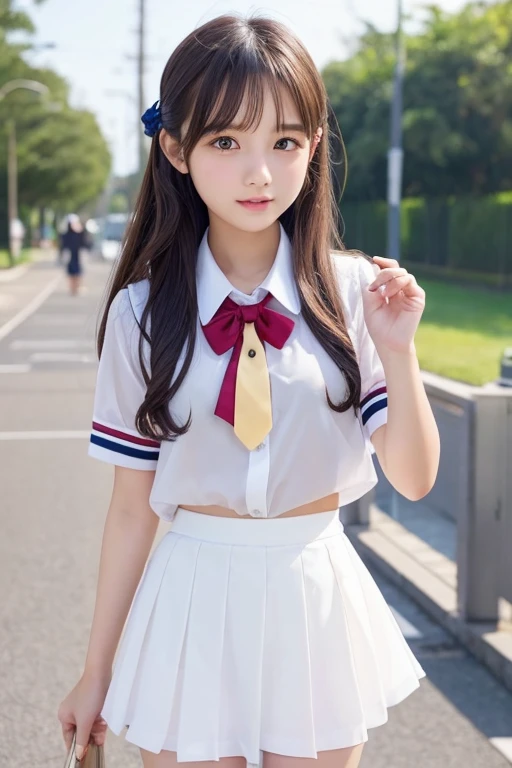 Cute Girls、high school girl、Idol、uniform、mini skirt、See-through、Fluttering in the wind