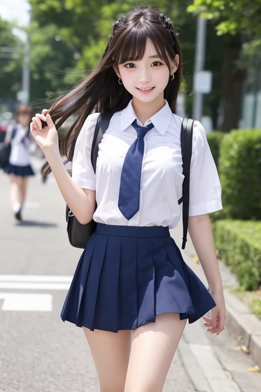 Cute Girls、high school girl、Idol、uniform、mini skirt、See-through、Fluttering in the wind