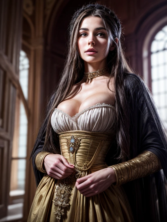Anna Karenina 22 years old., dressed in period clothes, Russia, 19th century AD, perspective, half body detail, Sharp Focus, a little mixing, detail, Such a feeling, that it's the Middle Ages, (high skin detail: 1.2), 8к HD, soft light, high quality