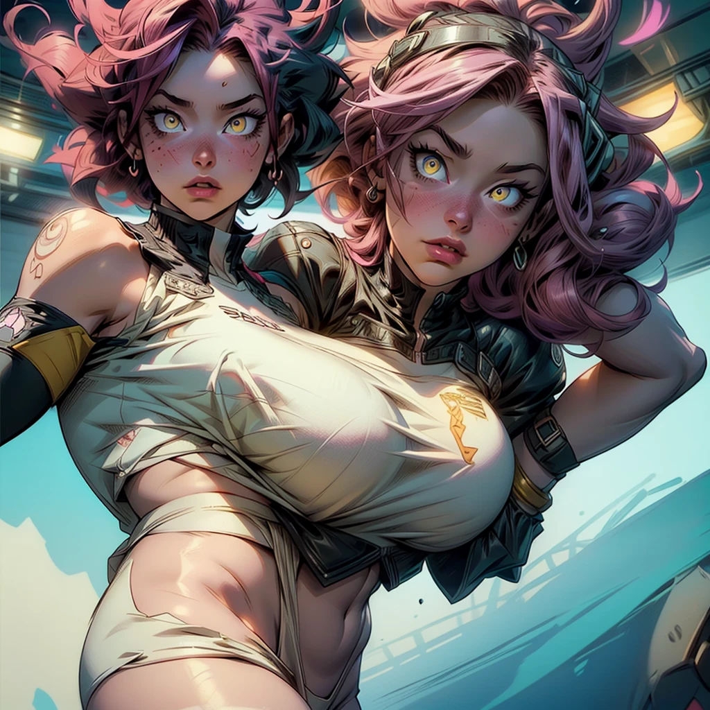 (((2girls))), great aesthetics, ((My Hero Academia)), MINA ASHIDO, voluptuous, gorgeous, attractive, stunning, ((pink_hair)), ((pink_skin)), ((yellow_eyes)), ample hips, insanely detailed accentuated big booty, wearing Victorian laced lingerie, thick thighs, highly detailed, highest quality, ((masterpiece illustration)),
MOMO, Asian, highly gorgeous, attractive, voluptuous, large_breast, ample hips, insanely detailed accentuated big booty, wearing tennis attire, ((masterpiece, best-quality, ultra_detailed)), beautiful artwork, immersive background, volumetric lighting, 8k uhd, cinematic atmosphere