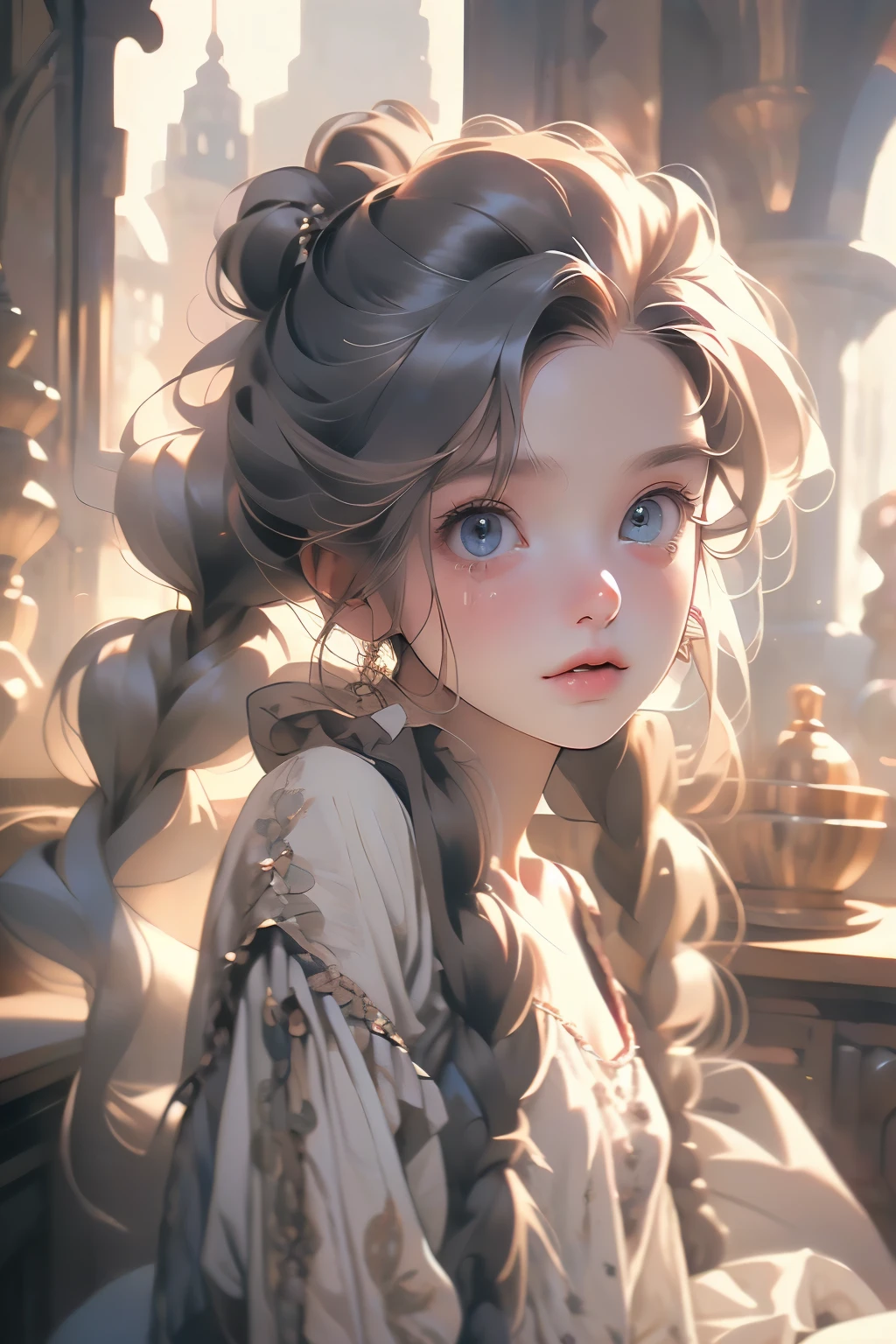 ((best quality)), ((masterpiece)), (detailed), 1girl, off-shoulder baggy sweater,clothes too big, exposing,(little chest),(big forhead:1.2),(beautiful big eyes:1.3),extremely detailed cute anime face, (((flat chest))),((((long twin braids,tight braids,long braid,braided hair,long hime cut,colored inner hair)))),intricate eyes,beautiful detailed eyes,symmetrical eyes,(((detailed face))),beautiful detailed lips,(nsfw)), ((downblouse, upskirt)),(baggy, sagging clothes, upskirt, downblouse), dynamic pose,looking at viewer, (((embarrassed))),(horrified expression),(crying),highres,(best quality),(ultra detailed,extremely detailed),perfect face details, ((masterpiece:1.4, best quality))+, (ultra detailed)+, long twintails, cute girl,blue clothes, (flat chest:1.3), NSFW, small breasts, prominent collarbones, skinny arms, flat stomach, visible hip bones, long hair, red hair, white hair, blonde hair, dark hair, ponytail, thick ponytail, heavy ponytail, small breasts, NSFW